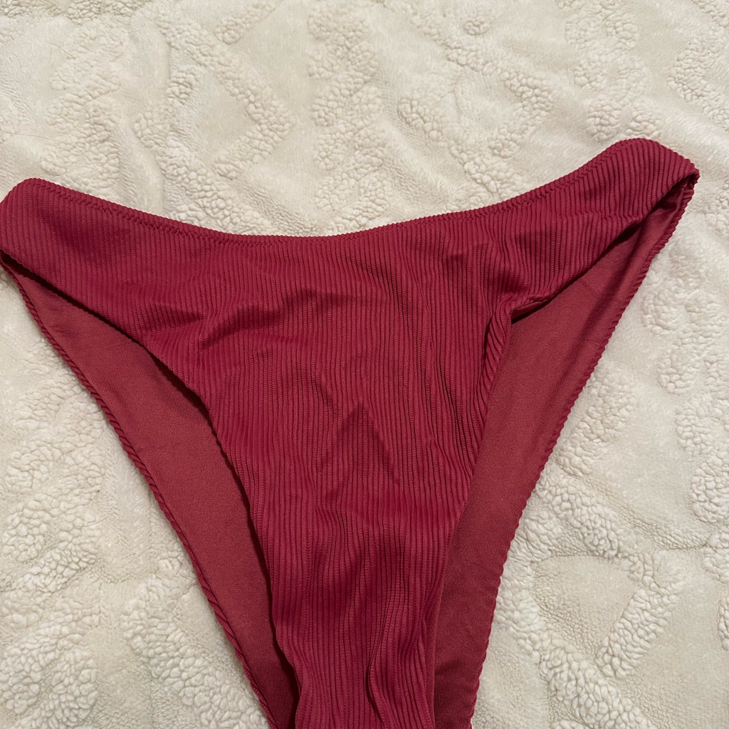 Buffbunny Ribbed Bikini Bottom - Burgundy